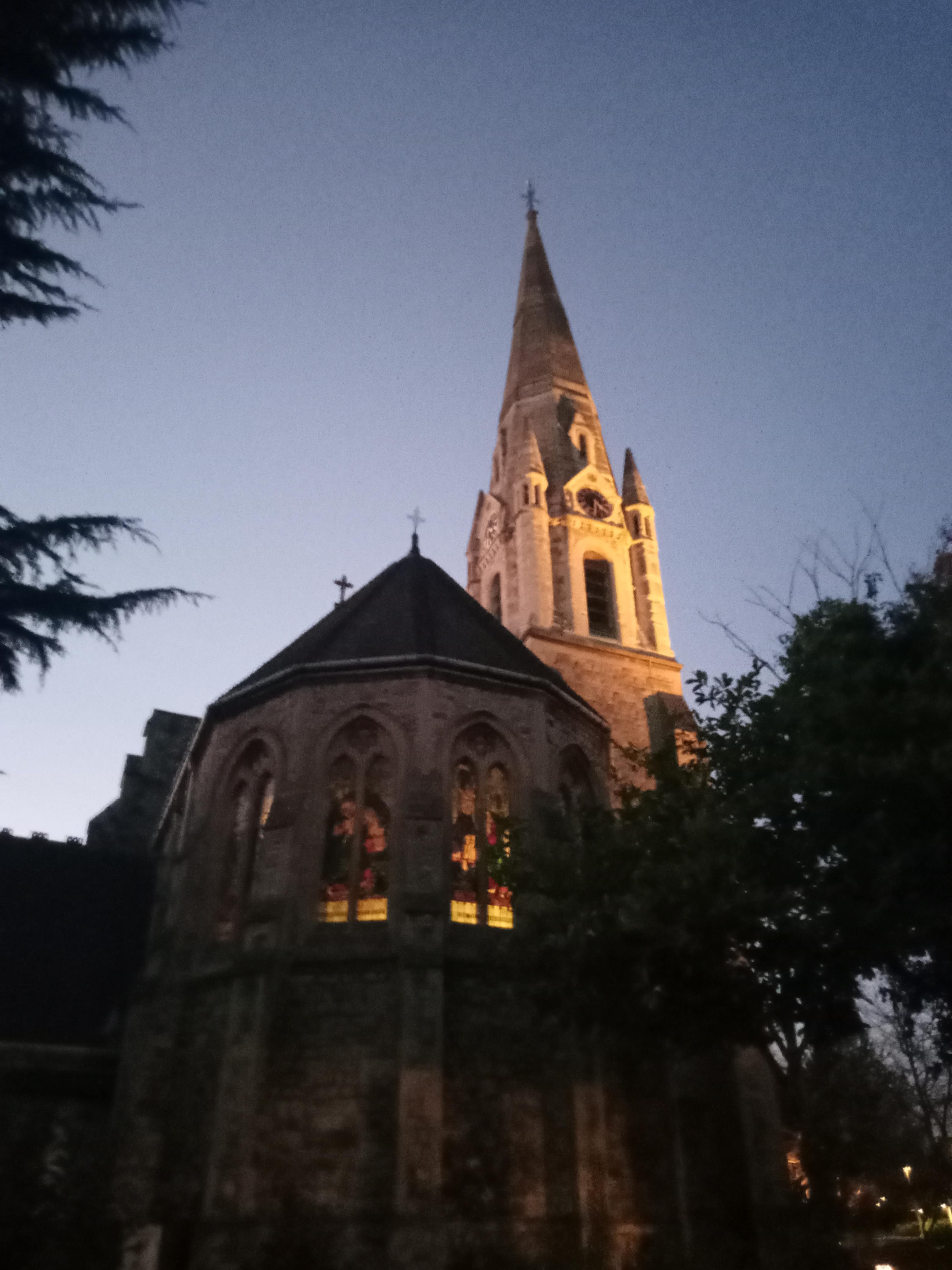 Church at dusk